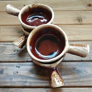4 Vintage Mc Coy soup cups